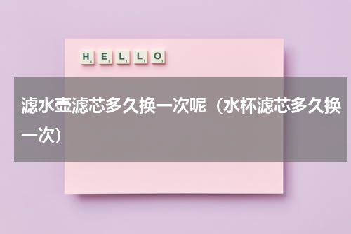 滤水壶滤芯多久换一次呢（水杯滤芯多久换一次）