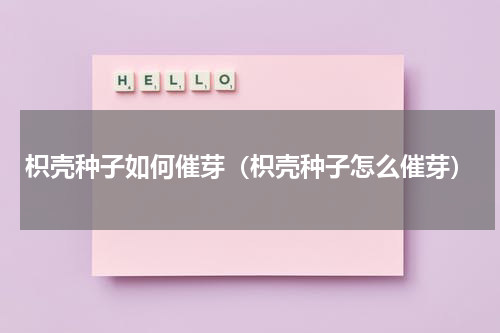 枳壳种子如何催芽（枳壳种子怎么催芽）