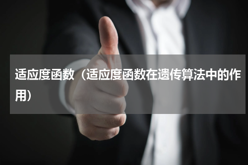 适应度函数（适应度函数在遗传算法中的作用）