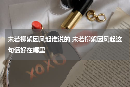 未若柳絮因风起谁说的 未若柳絮因风起这句话好在哪里