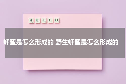 蜂蜜是怎么形成的 野生蜂蜜是怎么形成的