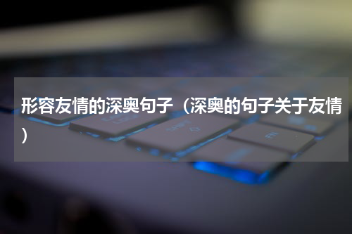 形容友情的深奥句子（深奥的句子关于友情）