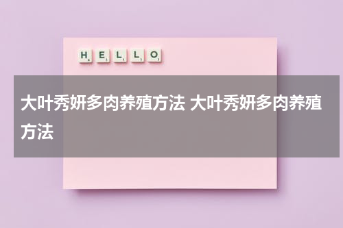 大叶秀妍多肉养殖方法 大叶秀妍多肉养殖方法
