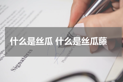 什么是丝瓜 什么是丝瓜藤