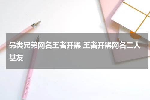另类兄弟网名王者开黑 王者开黑网名二人基友