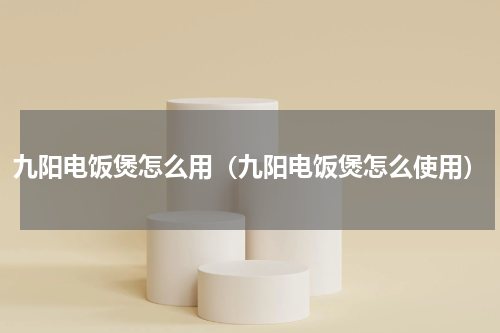 九阳电饭煲怎么用（九阳电饭煲怎么使用）