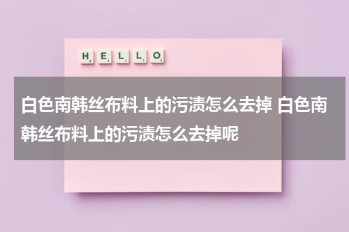 白色南韩丝布料上的污渍怎么去掉 白色南韩丝布料上的污渍怎么去掉呢
